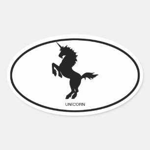 Sticker Ovale Unicorne