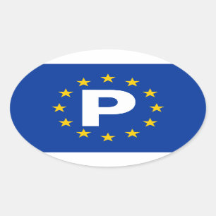 Sticker Ovale Union européenne de QUATRE Portugal "P"