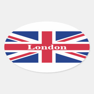 Sticker Ovale Union Jack London ~ Drapeau britannique