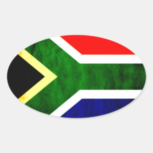 Sticker Ovale United by Beauty : Design du drapeau sud-africain