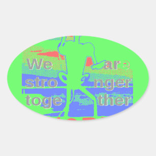 Sticker Ovale United in Hope : Forts Together - Vibrant USA