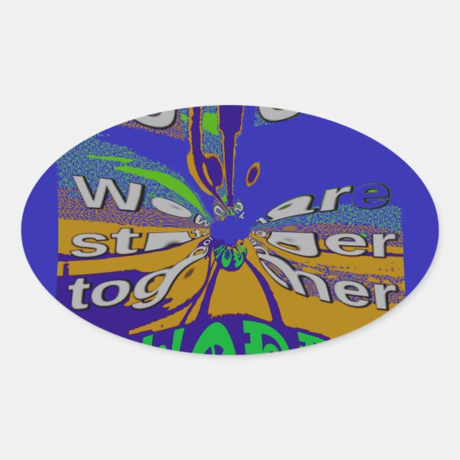 Sticker Ovale United USA Hope Stronge Together (Devant)
