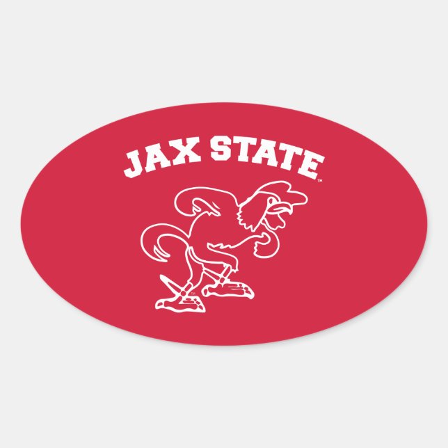 Sticker Ovale Université d'État de Jacksonville JAX State Gameco (Devant)