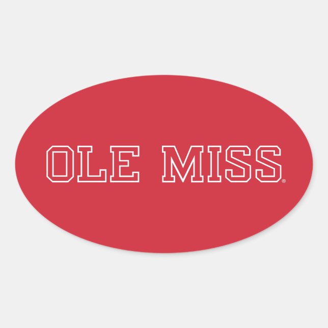Sticker Ovale Université du Mississippi | Ole Miss Wordmark (Devant)