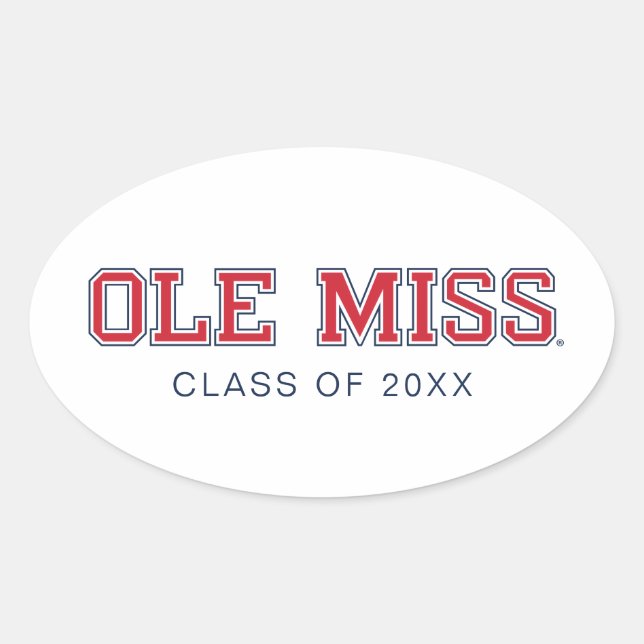 Sticker Ovale Université du Mississippi | Ole Miss Wordmark (Devant)