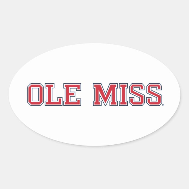 Sticker Ovale Université du Mississippi | Ole Miss Wordmark (Devant)