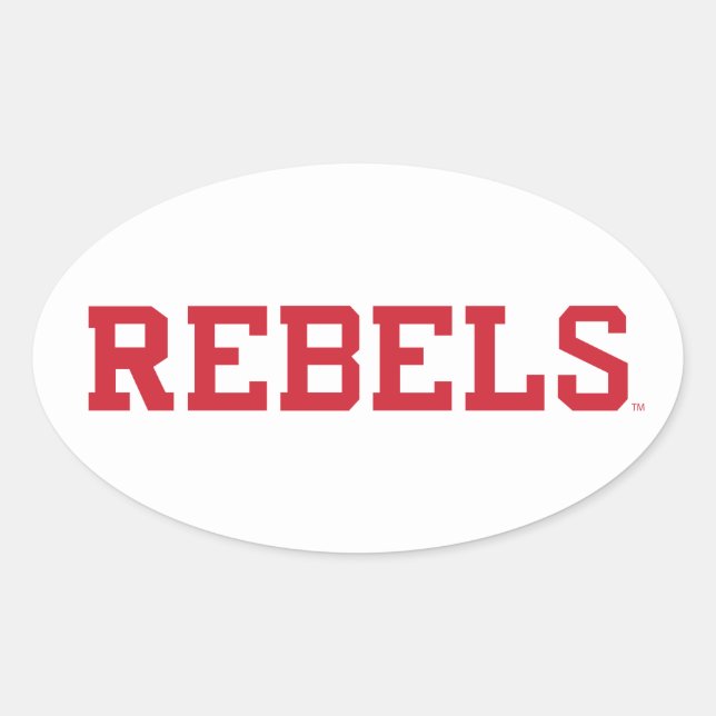 Sticker Ovale Université du Mississippi | Wordmark Rebels (Devant)