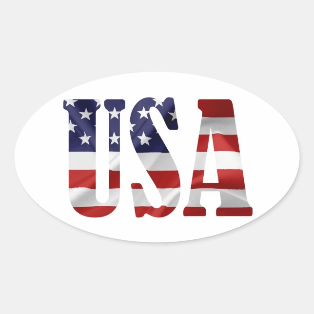 Sticker Ovale USA Patriotique (Devant)