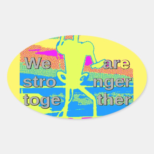 Sticker Ovale USA Unity Design : Espoir et force (Devant)