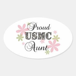 Sticker Ovale USMC Aunt [fl camo]
