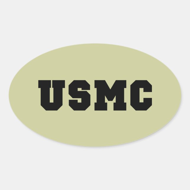 Sticker Ovale USMC [bold text] (Devant)