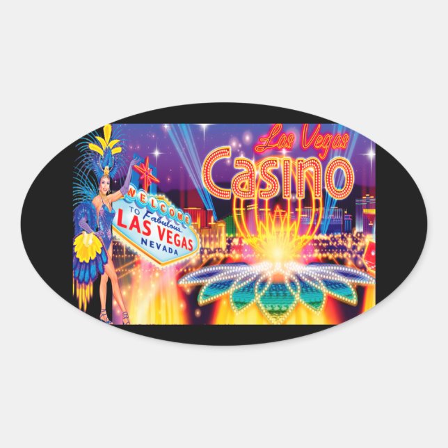 Sticker Ovale Vacances Las Vegas (Devant)