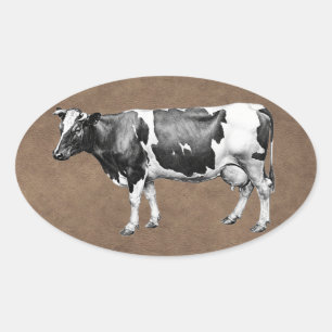 Sticker Ovale Vache laitière