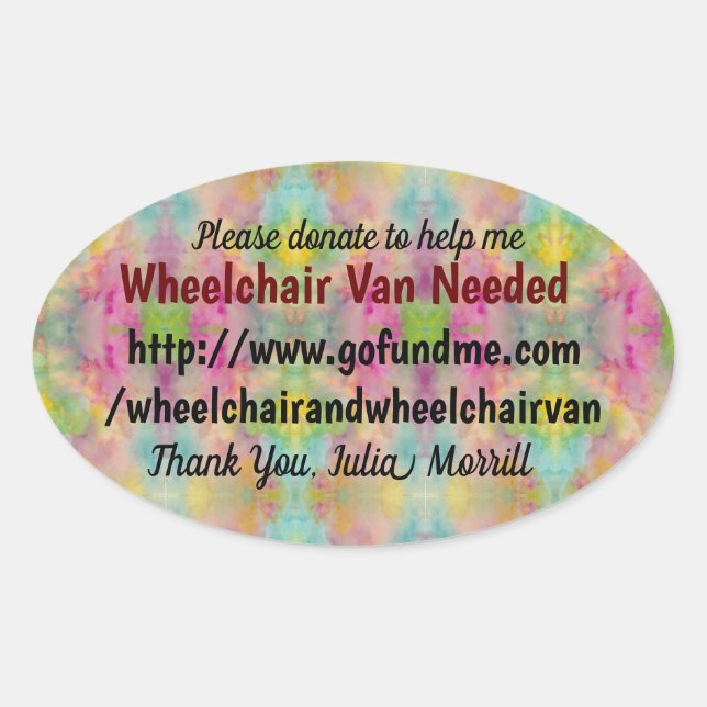 Sticker Ovale Van en fauteuil roulant nécessaire (Devant)
