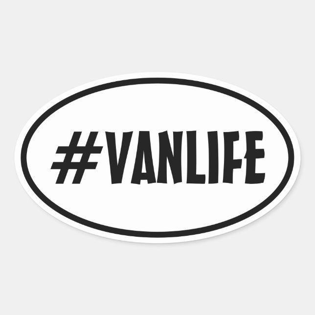 Sticker Ovale VAN LIFE Nomad Adventure Travel Camping Lifestyle (Devant)