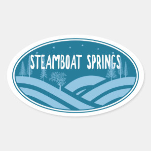 Sticker Ovale Vapeur Springs Colorado Extérieur