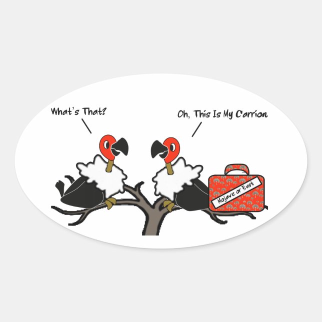 Sticker Ovale Vautours Porte-bagages de cabine Cartoon (Devant)