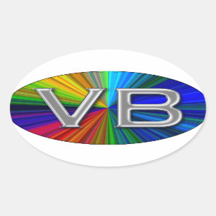 Sticker Ovale VB Virginia Beach Psychodelo Colors Oval Logo