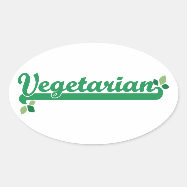 Sticker Ovale Végétarien (Devant)