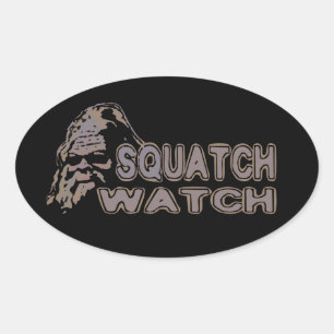 Sticker Ovale Veille de squatch - Visage de Cool Sasquatch