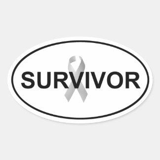 Sticker Ovale Ventilateur ovale Euro Survivant du cancer