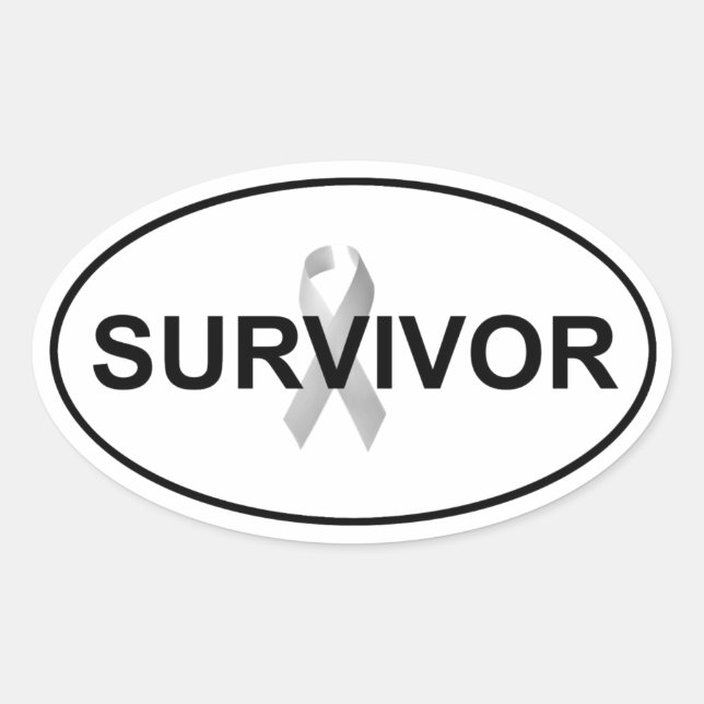 Sticker Ovale Ventilateur ovale Euro Survivant du cancer (Devant)