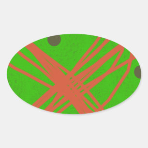 Sticker Ovale verdure art abstrait
