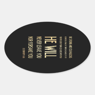 Sticker Ovale Vers scriptural de bible - 31:6 de Deuteronomy
