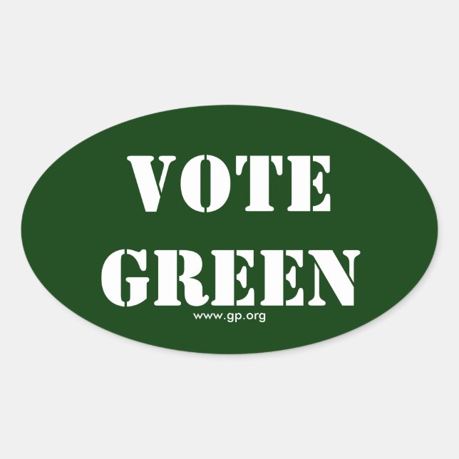 STICKER OVALE VERT DE VOTE (Devant)
