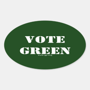 STICKER OVALE VERT DE VOTE