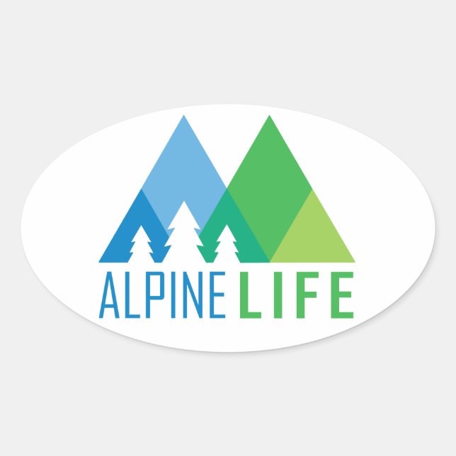 Sticker Ovale Vie alpine (Devant)
