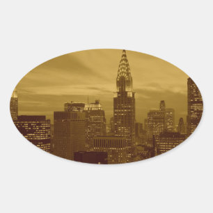 Sticker Ovale Vintage New York Manhattan