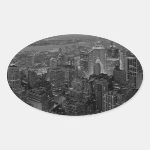 Sticker Ovale Vintage Style New York City Script
