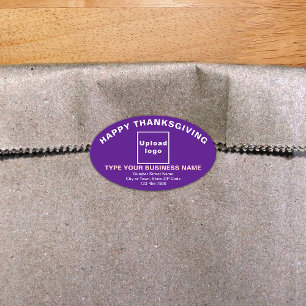 Sticker ovale violet de Thanksgiving Business