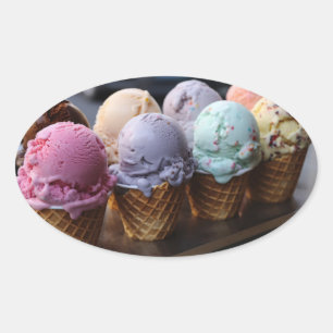 Sticker Ovale Vol de glace