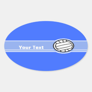 Sticker Ovale Volley-ball ; Bleu