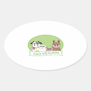 Sticker Ovale Vont le végétalien