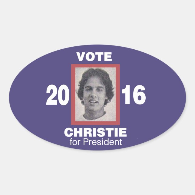 Sticker Ovale Vote Christie pour le Président 2016 (Devant)