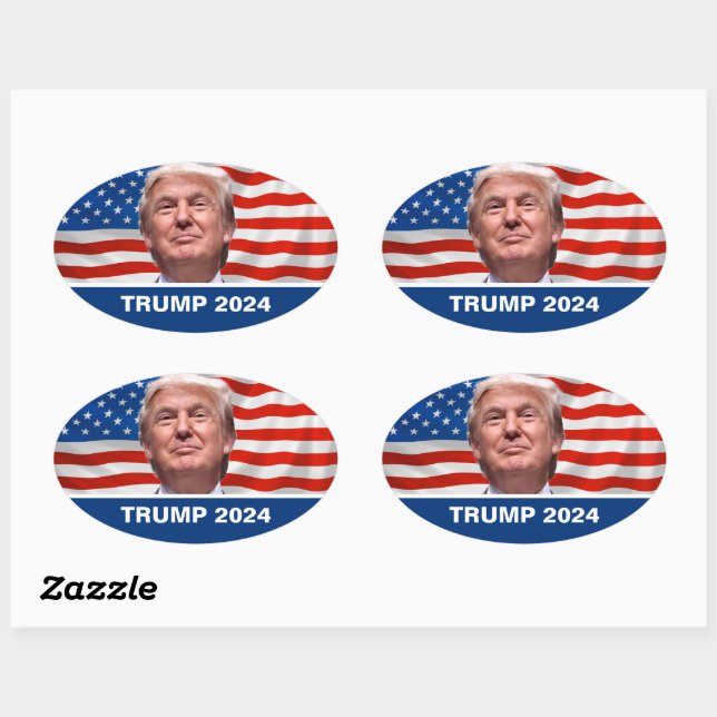 Sticker Ovale VOTE Trump pour le président 2024 (Feuille)