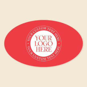 Sticker Ovale Votre logo ou autre image Noël rouge et blanc
