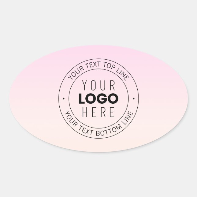 Sticker Ovale Votre logo téléchargé | Texte circulaire modifiabl (Devant)