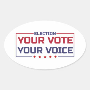 Sticker Ovale Votre Vote Votre Voix police colorée