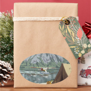 Sticker Ovale Voyage en Alaska