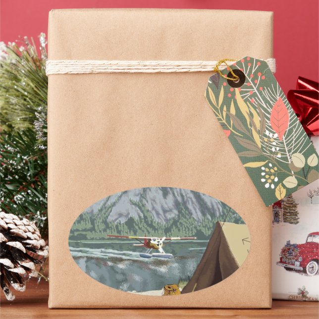 Sticker Ovale Voyage en Alaska (vacances)