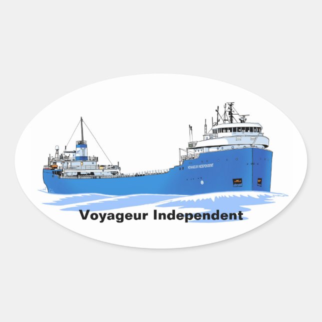 Sticker Ovale Voyageur indépendant Voyageur des Grands Lacs (Devant)
