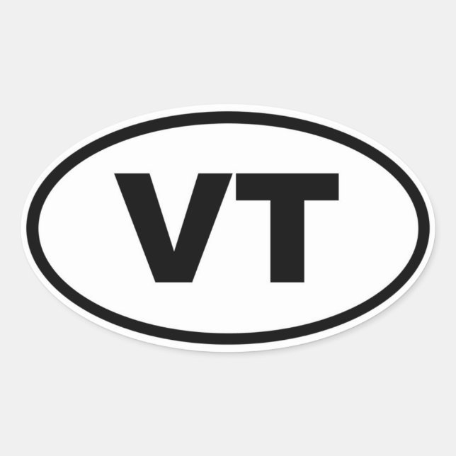 Sticker Ovale VT Vermont (Devant)