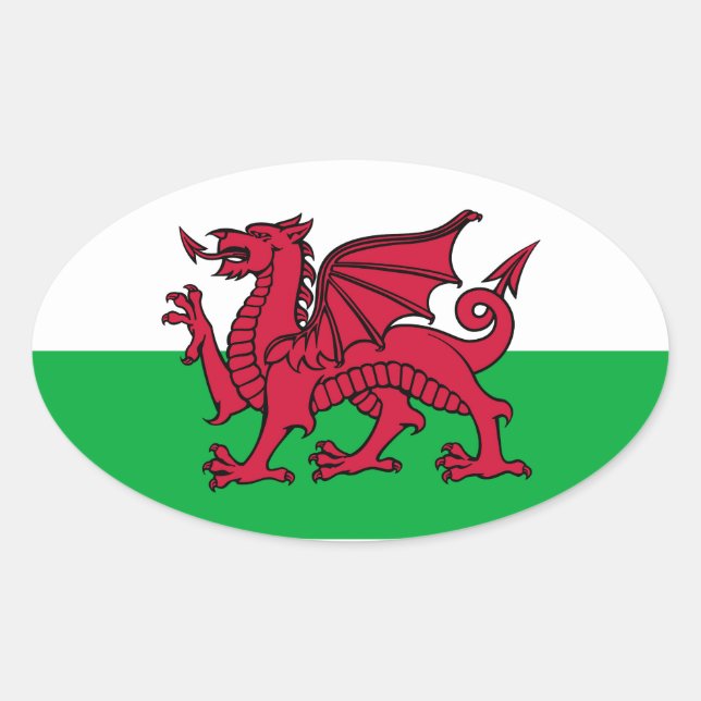 Sticker Ovale Welsh Dragon (Devant)