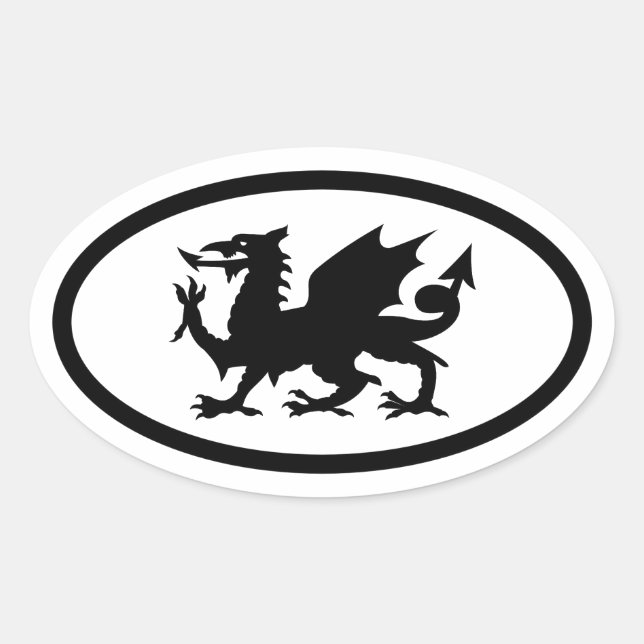 Sticker Ovale Welsh Dragon (Devant)