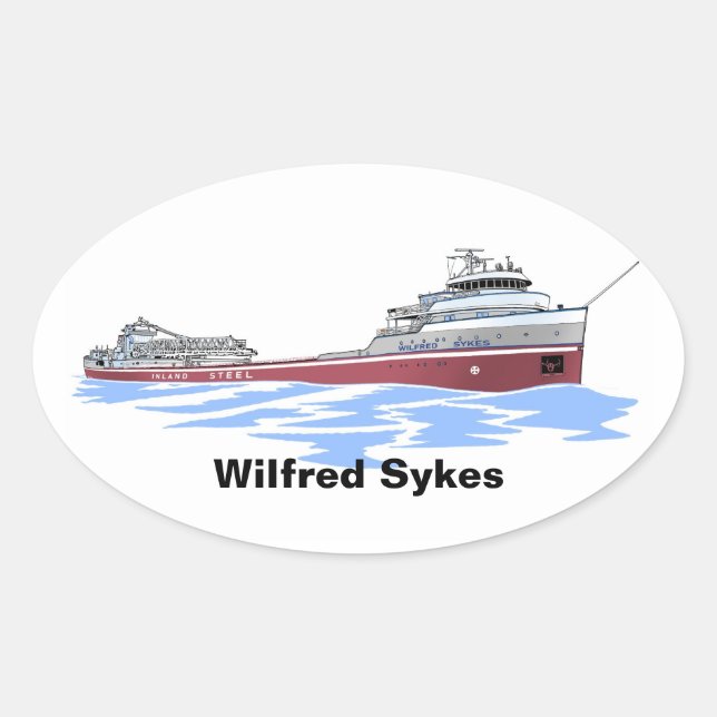 Sticker Ovale Wilfred Sykes se décharger Inland (Devant)
