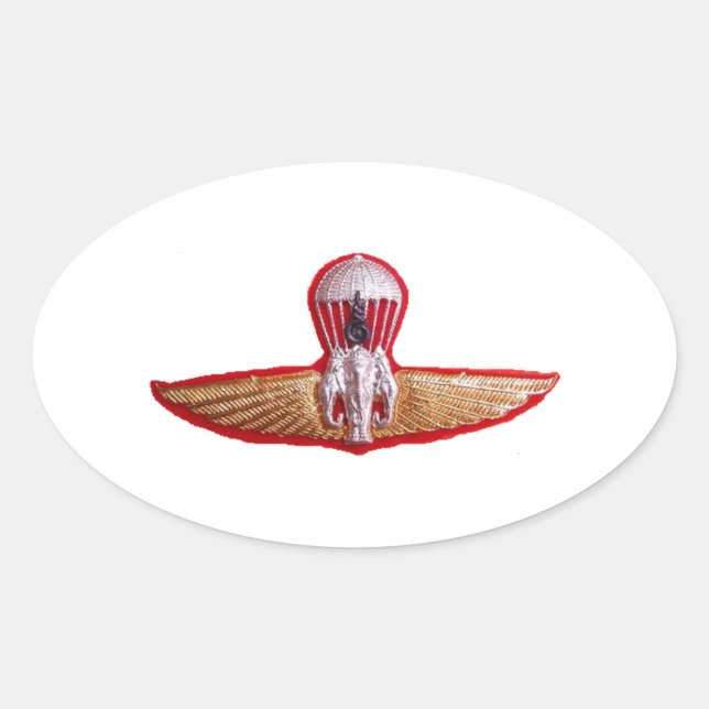 Sticker Ovale Wings de jump thaïlandais (Devant)